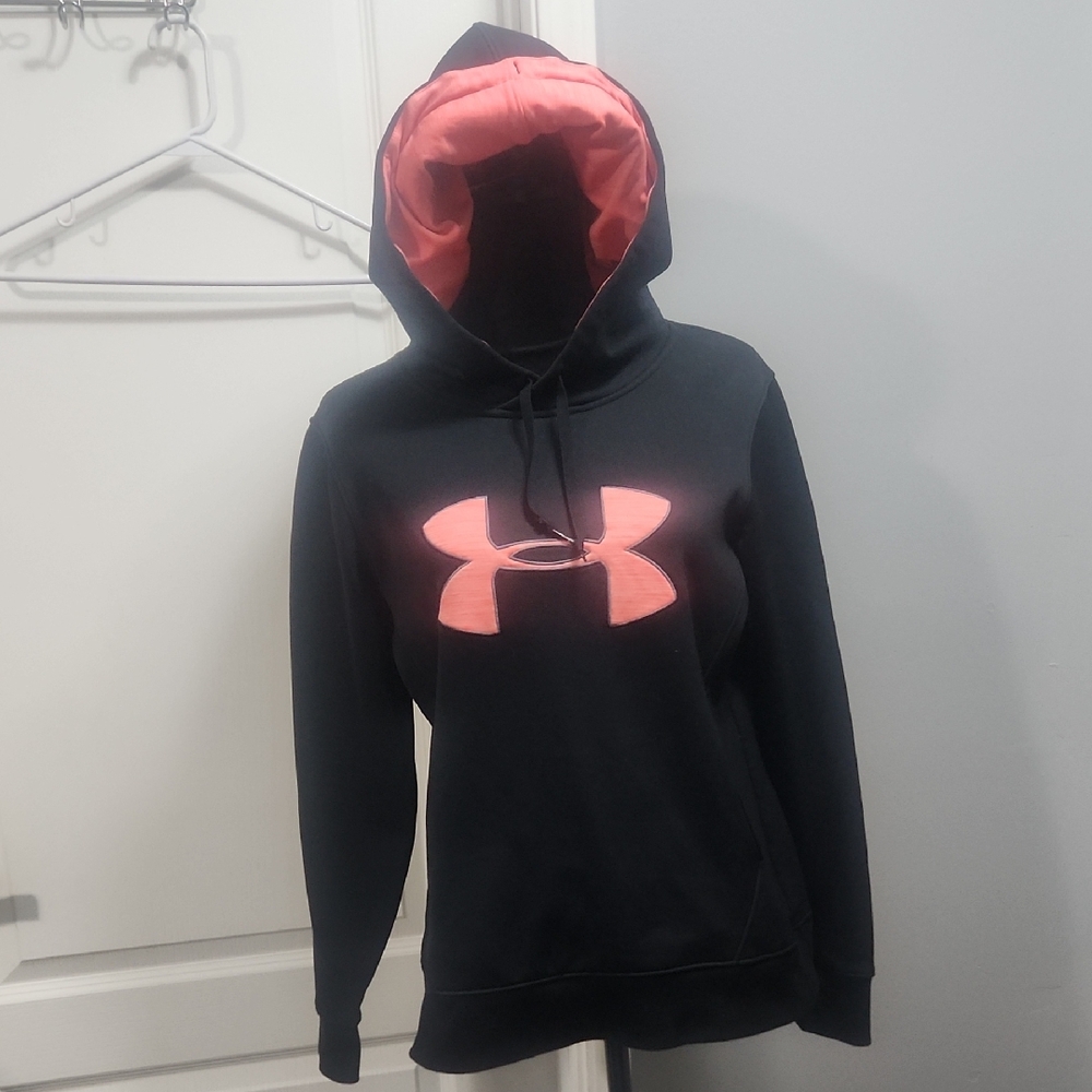 Under Armour Black Hoodie with Pink Logo